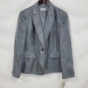 Kasper Long Sleeve Silver One Button Blazer